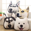 Cuscino per bambini a forma di testa di cane in cotone Stampa realistica di un cane sul lato anteriore Orecchie alzate Dimensioni 38 x 35 cm Per 5