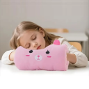 Cushion with Hand Hole 32 x 21.5 cm Pink Plush Cushion with Bunny Motif Cute Gift Cushion for Sleeping and Relaxation 2