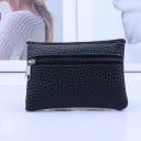 Custodia da viaggio per documenti e carte con due zip Scomparto principale e tasca frontale in PU pelle con superficie granulosa 1