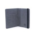 Custodia da viaggio per passaporto e documenti con cinturino elastico Custodia in pelle PU con scritta Passport e motivo aereo 14,6 x 9