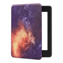 Custodia flip fucsia e arancione da 6 pollici per Kindle di 10ª generazione 2019 con stampa di uno spazio pieno di stelle e con cinturino e pellicola 1