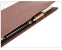 Custodia in pelle marrone per quaderno B5 270 x 193 mm copertura per taccuino agenda con passante per penna 5
