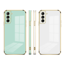 Custodia in silicone con bordo dorato per Samsung Galaxy S23 Plus 2