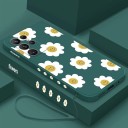 Custodia in silicone con motivo di fiori bianchi per Samsung Galaxy S22 Ultra 2