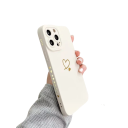 Custodia in silicone con protezione per la lente e motivo a cuore per Samsung Galaxy S23 Plus 5