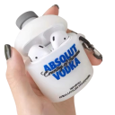 Custodia in silicone divertente per AirPods Pro 2 con motivo cartoon della vodka Design originale Moschettone per appendere Ideale per gli amanti dell'umorismo 6