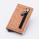 Custodia per carte e documenti in pelle PU con contenitore in alluminio e tasca con zip Dimensioni compatte 10 x 2 x 6,8 cm Adatta per tasche 5