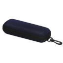 Custodia per occhiali 16,2 x 6,6 x 4,2 cm Custodia in tessuto con zip in denim con moschettone Custodia rigida protettiva per occhiali da sole e occhiali da lettura 6