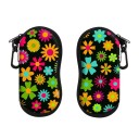 Custodia per occhiali 17,9 x 8,5 cm con zip e moschettone Motivo floreale colorato Protezione per occhiali Custodia di design per viaggi e casa 3