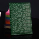Custodia per passaporto con motivo a coccodrillo e scritta Passport in rilievo Pelle PU lucida Bordo cucito Per viaggi e vacanze 14,2 x 8