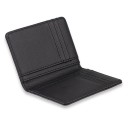 Custodia pieghevole da viaggio per documenti e carte in pelle PU Tasche per carte Superficie granulosa con cuciture Design sottile 5
