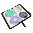 Custodia portatile per 80 CD e DVD 28,5x15,5x4,8 cm Supporto zip per dischi Portafoglio doppio Album di archiviazione media Archiviazione dischi 2