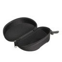 Custodia rigida per occhiali 16 x 8,1 x 7,2 cm Custodia protettiva nera in EVA con zip e moschettone per occhiali da sole e da vista 2