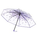 Cute Transparent Umbrella with Floral Pattern Diameter 93 cm Japanese Style Umbrella with Flowers Elegant Romantic Accessory for Rain 4