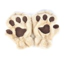 Cute Women's Plush Fingerless Gloves 2