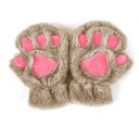 Cute Women's Plush Fingerless Gloves 4