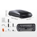 Cutie de acoperiș pentru mașină WP3005 cu închidere 1521 x 707 x 350 mm cu spațiu de depozitare suplimentar și frânghie de 2 m neagră 2