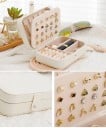 Cutie de bijuterii cu organizator pentru inele, cercei și coliere 16 × 11,5 × 5 cm din piele artificială cutie de depozitare colorată 8