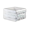 Cutie de depozitare pentru ouă din plastic Organizator frigider Sertar Cutie pentru depozitare alimente Cutie practică pentru ouă din plastic 21,5 x 22 x 14 cm 1