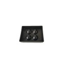 Cutie de depozitare pentru proteză dentară compactă 4,2 × 5,5 × 1,3 cm organizator din plastic negru-portocaliu pentru protecția protezei dentare 2