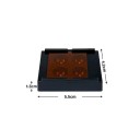 Cutie de depozitare pentru proteză dentară compactă 4,2 × 5,5 × 1,3 cm organizator din plastic negru-portocaliu pentru protecția protezei dentare 4