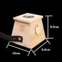 Cutie de moxare din bambus 10 × 8,6 × 8,5 cm cu deschidere metalică suport natural pentru terapia moxa și masajele acupuncturale 2