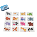 Cutie metalică 11 x 7 x 3 cm cu cărți cognitive Z animale Cărți ilustrate educaționale pentru bebeluși Jucărie pentru dezvoltarea vocabularului 2