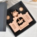 Cutie muzicală din lemn cu motivul porcului zburător, mecanism manual, lemn natural, element decorativ mobil, decor pentru copii 4