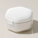 Cutie pentru aparate dentare și proteze dentare închisă 8,5 x 8,1 x 5,1 cm din plastic ABS PC silicon colorat pentru depozitarea 7