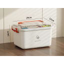 Cutie pentru medicamente 29 x 21 x 18 cm Cutie de depozitare din plastic cu strat interior adăugat și capac transparent pentru organizare clară 3