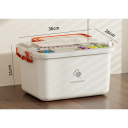 Cutie pentru medicamente 36 x 26 x 21 cm Cu strat suplimentar și capac transparent Organizator din plastic rezistent pentru medicamente cu mânere și compartimente 3