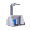 Cutie pliabilă pentru aerograf 55,8 x 49,2 x 35,8 cm cu ventilator Cabină cu 5 benzi LED Furtun de extracție 170 cm Suprafață rotativă 2
