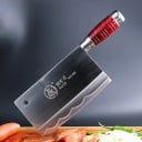 Cuțit chinezesc pentru legume și carne Lama lată din oțel carbon Lungimea lamei 19 cm Lungimea totală 30 cm Orificiu pentru agățare 3