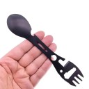 Cuțit multifuncțional de camping 5 în 1 13 cm din oțel inoxidabil cu ustensile de camping, lingură, furculiță și deschizător pentru camping 5
