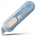 Cuțit pliant mini colorat, tăietor de hârtie de buzunar, cuțit utilitar automat cu recul pentru colete, birou și rechizite școlare 7