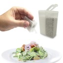Cutiuță multifuncțională pentru condimente cu capac compactă 5,3 x 4,4 cm recipient transparent din plastic pentru sare și condimente în bucătărie 2