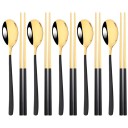 Cutlery Set Spoon and Chopsticks Dining Set Tableware for Asian Cuisine Elegant Table Cutlery for Home 4