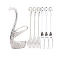 Cutlery Set with Swan-Shaped Stand 7 pcs 1