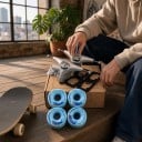 CX4 Skateboard Truck Set with Wheels and Bearings 6.25 Inches Trucks with Washers and Screws for Assembling and Repairing Skateboards 5