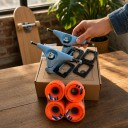CX4 Skateboard Trucks 6.25 Inch With Wheels and Bearings Complete Set With Washers and Screws Grey Trucks For Building Skateboard 6