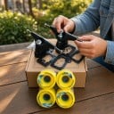 CX4 Truck til skateboard 6,25 tommer med hjul og lejer Sæt med skiver og skruer Sorte trucks Til opbygning og reparation af skateboard 7