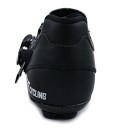 Cycling Shoes for Men and Women Carbon Fibre Sole Velcro Strap and Buckle Perforated Toe Black and White Design 6