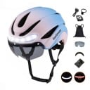 Cyklistická silniční helma Eastinear HT-16 s LED světly magnetickými brýlemi a sluneční clonou velikost L 57-62 cm skořepina PC s EPS pěnou 7