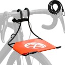 Cyklistický nosič na řídítka s plošinou na zavazadla nosnost 10 kg rozměry 20 x 24 x 22 cm kovový rám pro horské kolo s pružným popruhem 3