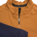 Cyklistický sportovní dres s dlouhým rukávem na zip pro chladnější období, se 3 zadními a 1 boční kapsou, oranžovo-modrý unisex 3