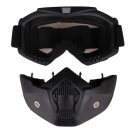 Czarna maska motocrossowa z hartowanym szkłem PC Ochronna maska motocyklowa wykonana z materiału TPU Enduro quad cross 3