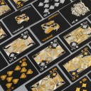 Czarne plastikowe karty do gry 55 sztuk z motywem banknotu i metalicznym połyskiem, wodoodporne i trwałe 6 x 9 cm do pokera, jokerów i kanasty 4