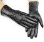 Czarne skórzane rękawiczki damskie 1