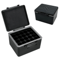 Czarny pojemnik na baterie 11,3x12,4x7,6 cm Trwałe pudełko na 20 baterii 18650 Plastikowy organizer do bezpiecznego przechowywania 1