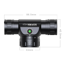Czerwona latarka czołowa 2000 lm, ładowana przez USB C, czujnik, 6 diod LED, 1 punkt LED, 3 czerwone światło LED, obrót o 130°, bateria 18650 3